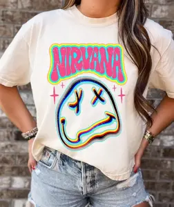 Nirvana Tee, Nirvana Smile Tee, Kurt Cobain Shirt, Mens Music Shirt, Music Festival Tees, Music Shirt, Old School Band Tee, Grunge Band Tee, Rock Shirt [Tshirt - Sweatshirt]