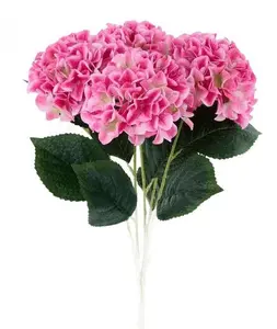 18.5"L FABRIC HYDRANGEA BUSH X5 HOT PINK