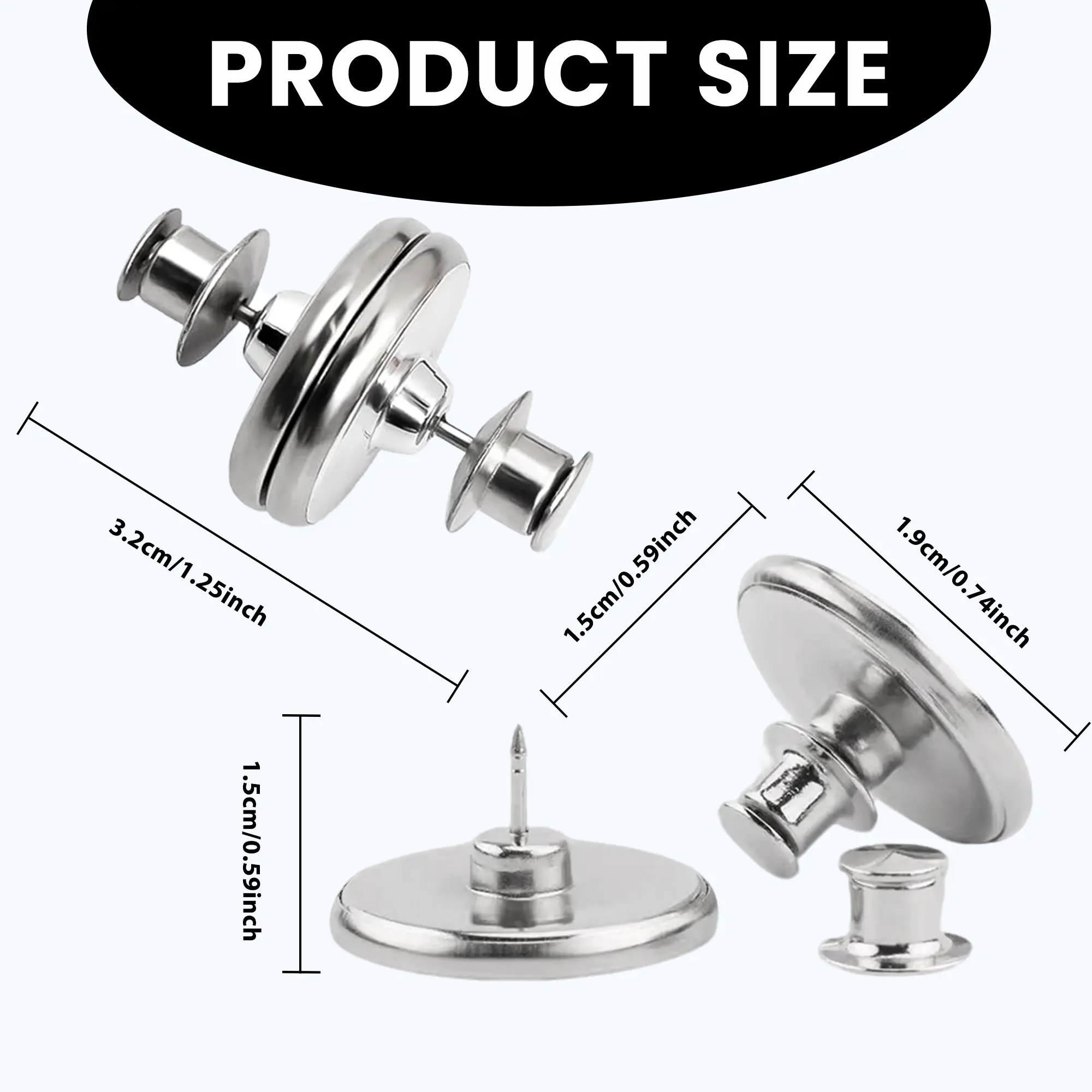 16-Count Zinc Alloy Magnetic Curtain Clips with Strong Double-Sided Magnets, Easy-Install Durable Lightweight Compact Home Organizer Hangers, Anti-Sliding for Window Drapes, Hotel, Bathroom Use