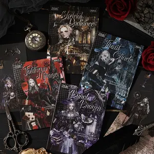 Punk Style Ancient Magic Character Scene Sticker Book, 20 Sheets Per Pack, Dark Series Witch DIY Craft Paper, Home Journal Gift, Stickers Kit