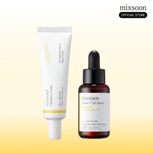 [mixsoon Official Shop] Vitamin C Power Duo – 20% Vitamin C Serum + Radiance Cream Set | Korean Glass Skin Brightening Skincare + FREE Vitamin Powder Gift