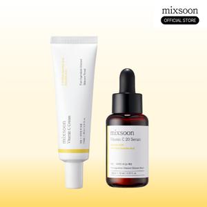 [mixsoon Official] Vitamin C Power Duo - 20% Vitamin C Serum + Cream, Korean Glass Skin Radiance Set, Ideal Gift Set