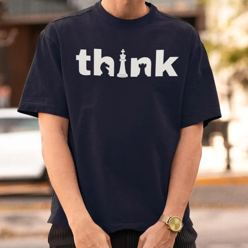 Think Shirt, Think Chess Shirt, Chess shirt, Matching Chess Player Gift, Chess TShirt, Minimalist Shirt, Chess Gifts, Gambit Shirt, Gift for