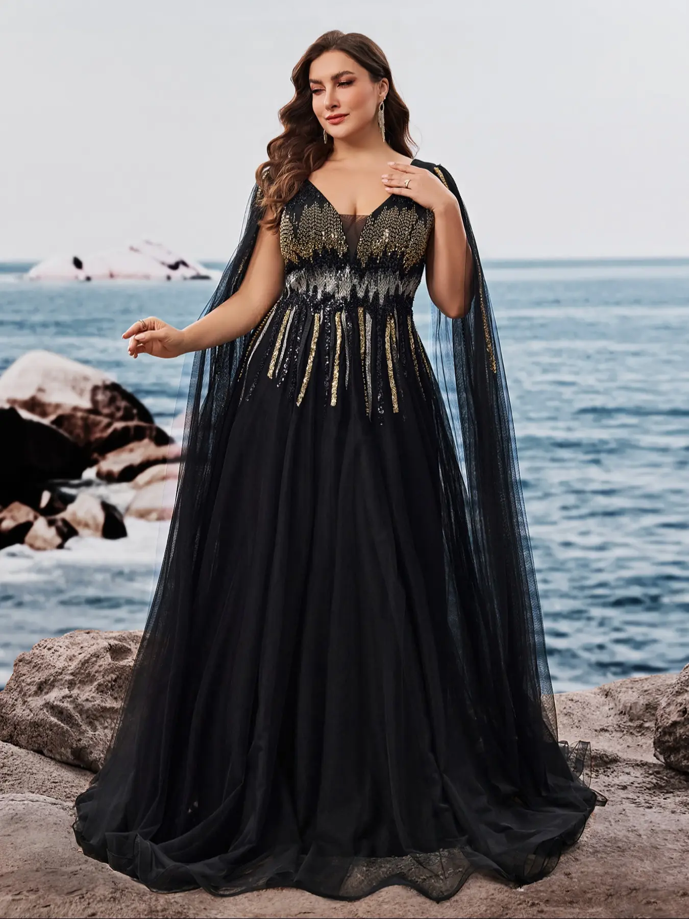 Elegant Plus Size Evening Gown, Custom Embroidered Sequins Mesh Woven Dress, Formal Party Prom Mother of Bride Graduation Ballroom Wear - TikTok Shop Elegant Plus Size Evening Gown, Custom Embroidered Sequins Mesh Woven Dress, Formal Party Prom Mother of Bride Graduation Ballroom Wear - TikTok Shop