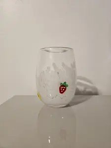 Fruit Icon Glass Anthropologie Dupe Wine Glass with Strawberry Design New Without Tags