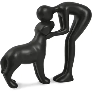 Abstract  Hand-Painted Sculpture of Person and  Bonding - -to-  Figurine Decoration for Office?Living Room?Bedroom?, Memory Gifts for  Lovers (Black)