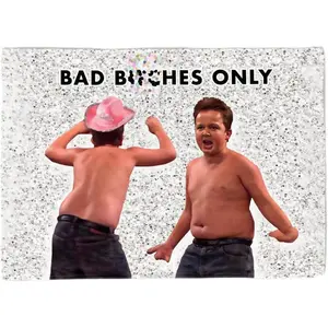 Tapestry Gibby Bad Bitches Only Tapestry With Easy Hanging Kit, Funny Flag For College Dorm, Available In Sizes From, Skin-Friendly Soft High-Definition Meme Tapestry