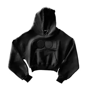 Cool Church Cotton Cropped Embossed Hoodie