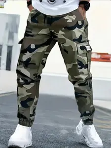 Men's Outdoor Sports Casual Fashion Trendy Versatile Autumn Winter Camouflage Pants, Comfortable and Stylish Long Trousers for Men
