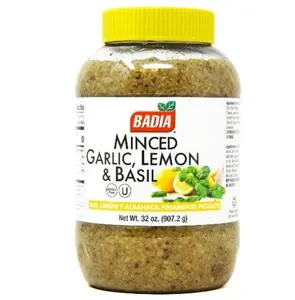 Badia Minced Garlic with Lemon and Basil Convenient Seasoning, 32 oz Flavor Enhancing Seasonings