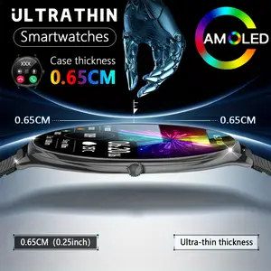 Ultra-Thin Health Smartwatch for Men and Women, 1.43 Inch Full Touchscreen, Sms, Calls, Multiple Sports Modes, Step Counter