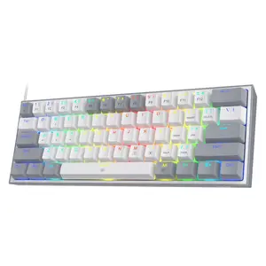 Redragon K617 Fizz 60% Mechanical Keyboard RGB – 61 Key Hot-Swap Wired Gaming Keyboard with Red Switch