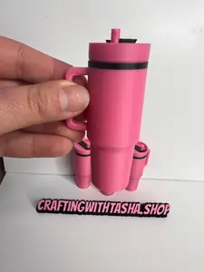 Mini Tumbler Chapstick Holder – 3D Printed Lip Balm Holder Keychain | Cute Cup Style Lip Balm Case
