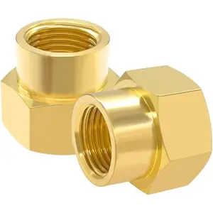 2PCS Brass Reducer Pipe Fitting 3/4" NPT Female to 1/2" NPT Female Thread Reducing Coupling Adapter