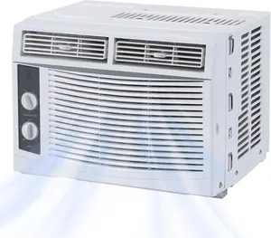 White 5000BTU  Window Air Conditioner with easy to use mechanical controls and washable filter  cools up to 150 square feet  110 115V