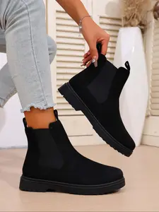 Women's new stylish casual ankle boots, Round Toe Boot, Chelsea boots, elegant and simple versatile trendy party banquet boots, autumn and winter outdoor walking shoes, perfect for daily wear in various casual occasions, a must-have for gifting