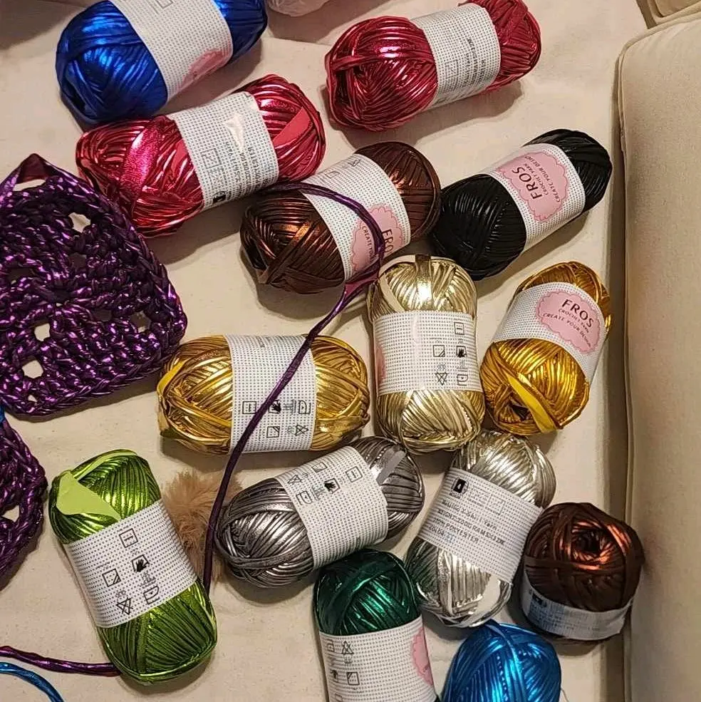 Limited Time Sale - 2 Pack Metallic Yarn - Choose Your Colors - 200g per pack crochet yarn