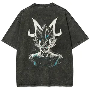 Dragon Ball DBZ Vegeta Anime Washed Graphic Tees Funny Japanese Cartoon Distressed Shirt 90s Vintage Streetwear Unisex Summer Gift