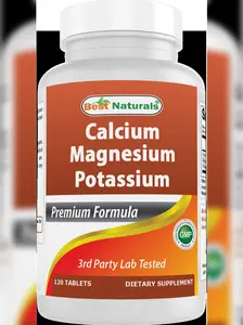 Best Naturals Calcium Magnesium Potassium - 120 Tablets - Non-GMO & Gluten Free