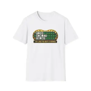 Men's WOF Puzzle Graphic Print Ribbed Knit T-Shirt, Funny Humor Casual Tee for Pairing with Jeans
