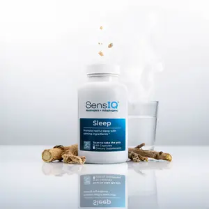 SensIQ Sleep - Natural Sleep Supplement with Ashwagandha L-Theanine Magnesium Valerian Root & Reishi Mushroom for Deep Restorative Sleep Dietary
