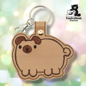Chubby Pug Keychain | Embroidered Vinyl Keychain | Pug Gift | Cute Dog Keychain | Dog Lover Accessory