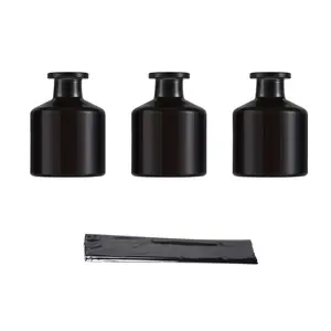 3PCS Glass Essential Oil Diffuser Bottles with Black Reed Sticks Aromatherapy Containers for Home Bathroom Decor and Gift Multipurpose Clear Refillable Vials for Scent Diffusion