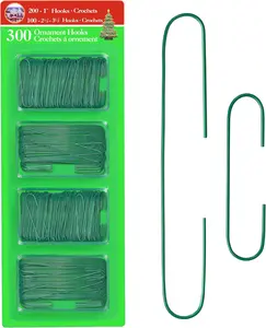 300 Pack Ornament Hooks Christmas Tree Decorating Hangers- Metal Wire Ornament Hooks for Christmas Tree Decoration Hanging