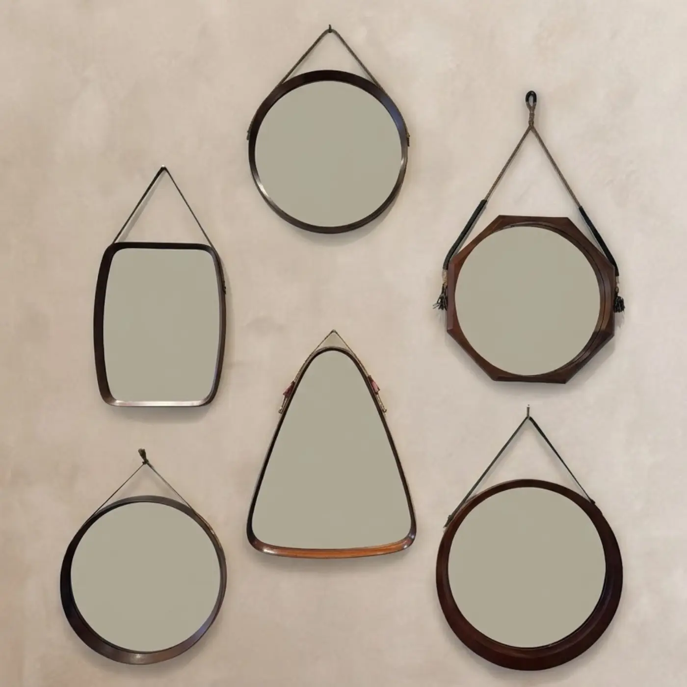 Collection of Vintage French Wood Frame Mirrors