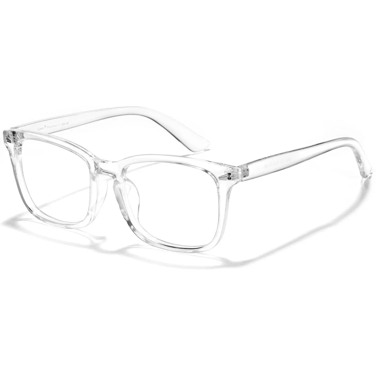 Blue Light Filter Glasses, Square Polycarbonate Computer Eyeglasses for Men and Women, Anti-Glare and UV Blocking Lenses for Eye Strain Relief, Anti Bluelight Glasses, Unisex, Uv Protection, Headache Relief, Pc Lenses, Work/Study, Anti-Glare Crystal