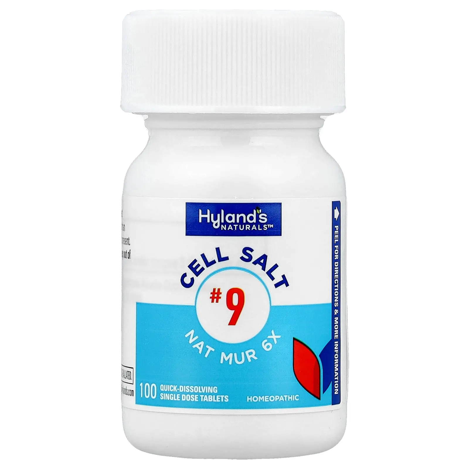 Hyland's Naturals Cell Salt #9, Nat Mur 6X, 100 Quick-Dissolving Single Tablet Doses | HSA/FSA Eligible