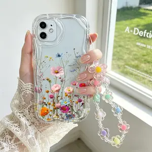 Wildflower Dragonfly Flower Print Clear Phone Case For Honor X9C 200 Smart X6C X7C 400 Lite X8C Magic 8 7 6 Lite X6B X6A X5B X5 Plus X8 X8A X7A X6 X6S X7B X8B X9B Back Cover