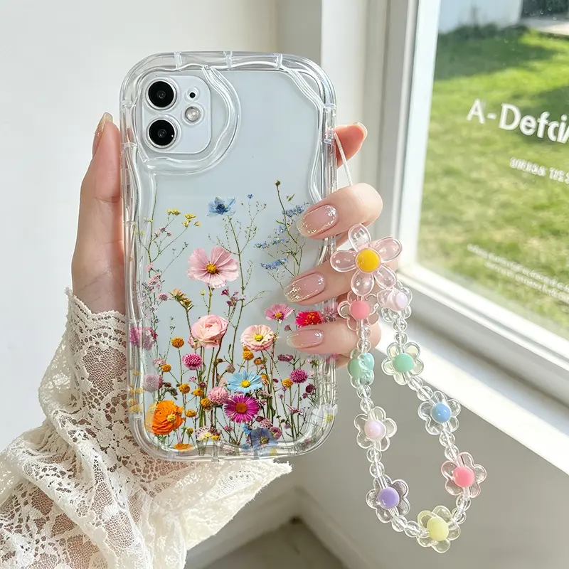 Wildflower Dragonfly Flower Print Clear  Phone Case For OPPO Reno 15C 15FS 15 14 14F 15F 13 12 FS 13F 12F 11F 11 10 Pro 6 5 Lite TPU Back Cover