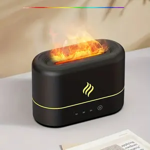 Flame Simulation Air Humidifier, Ultrasonic Aroma Diffuser with 7 Colors Light, Quiet Aroma Diffuser for Bedroom, Home, Office, Aromatherapy Humidifier