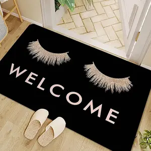 Eyelash Pattern Welcome Door Mat, 1 Count Non-slip Soft Floor Mat, Decorative Carpet for Home Living Room Bedroom, Home Decor, Floor Welcome Doormat