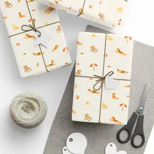 Minimalist Beach Vibe Gift Wrapping Paper for All Occasions Holiday Wrap Unique Gift Packaging Birthday Paper Eco Friendly Wrapping Sheets Glossy Matte Finish 90gsm Fine Art Paper Vibrant Prints