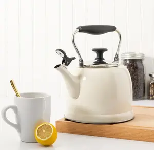 Everyday Lily Pond Linen 2.2-Quart Stainless Steel Tea Kettle with Lid