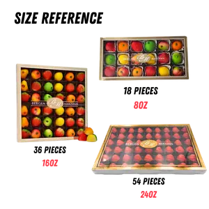 BERGEN MARZIPAN 18 or 36 or 54 Pieces - Assorted Fruits, Strawberry, Toasted Marzipan - 4 Flavors to Choose From