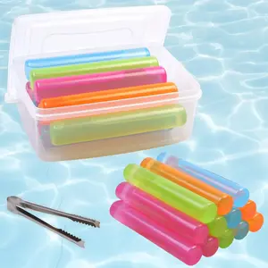 12 Pack  Ice Cube with Lid and Bin, Plastic Ice Cubes for Drinks , Washable Freezable Ice Sticks for Water Bottles, , , Coffee, ,