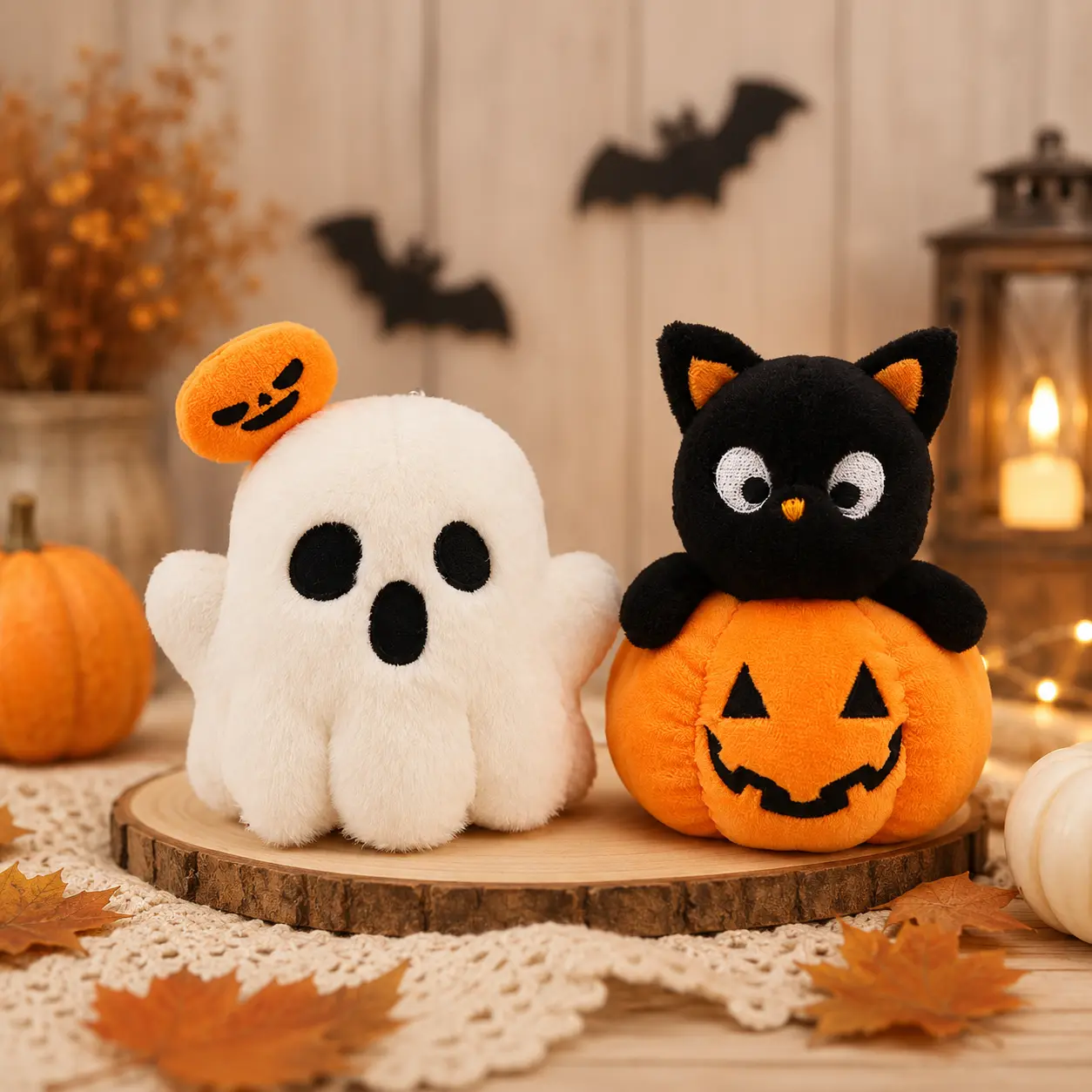 Cute Halloween Plush Toy (Pumpkin, Black Cat, or Ghost) – Quirky, Soft, and Adorable – Western-Style Festive Decor – Charming Plushie Gift