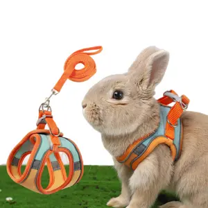 Escape Proof Rabbit Harness, Outdoor Walking Traction Rope, Rabbit Vest Traction Rope, Small Pet Professional Harness and Leash, Adjustable Rabbit Harness and Belt, Small Pet Vest Harness Belt Trail Decorative Traction Rope Toys.