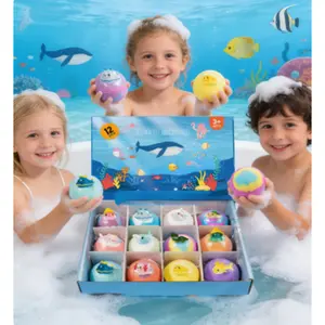 12 Pack Bath Fizzies with Ocean Toys, Perfect Fun Bubble Bath