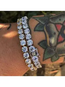 Hot-selling European and American hit 24AA claw chain bracelet, men's hip-hop diamond-encrusted bracelet, rhinestone chain, wish gift