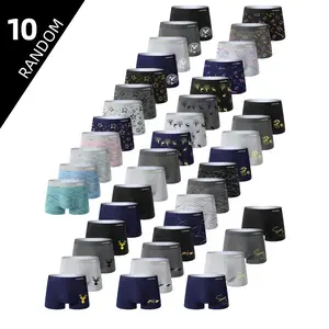 10 Pieces Men's Panties Random Comfortable Soft Breathable Men's Boxer Briefs Boxers High Quality Trendy Fashion Casual Sports Men's Pants