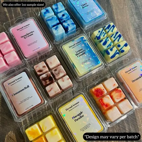 Clamshell Soy Wax Melts | OVER 100 SCENTS | 3oz Soy Wax | Packaged Soy Wax Melts | Wax Melts | Candle Decor Ornaments Decoration Scent Perfume Scented Aroma