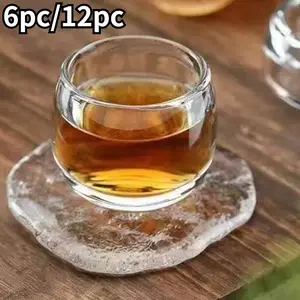 6 Piece Set/12 Piece Elegant Crystal Glass Cups, Perfect for Kombucha Coffee Milk Summer Winter Drinks, Home Decor