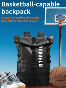 Basketball Sports Backpack, Dry Wet Separation, Independent Shoe Compartment, Large Capacity Travel Bag for Gym Camping Weekend Trips