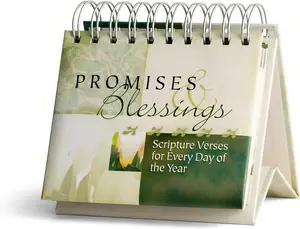 Promises & Blessings Christian Flip Calendar - Verse of The Day Biblical Calendar - Every Day of The Year, Any Year - 366 Verses