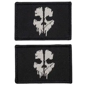 Miltacusa Duty Calls Ghost Skull Patch [2PC Bundle - Hook Fastener Backing - G4]