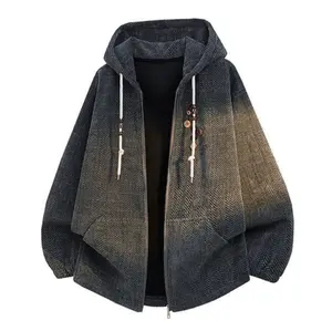 Chenier Gypsy hooded sweater jacket, design button drawstring trendy men's cardigan hooded sweater, men's trendy fashion drawstring versatile hooded jacket, casual warm hoodie, soft and comfortable fabric, suitable for daily wear